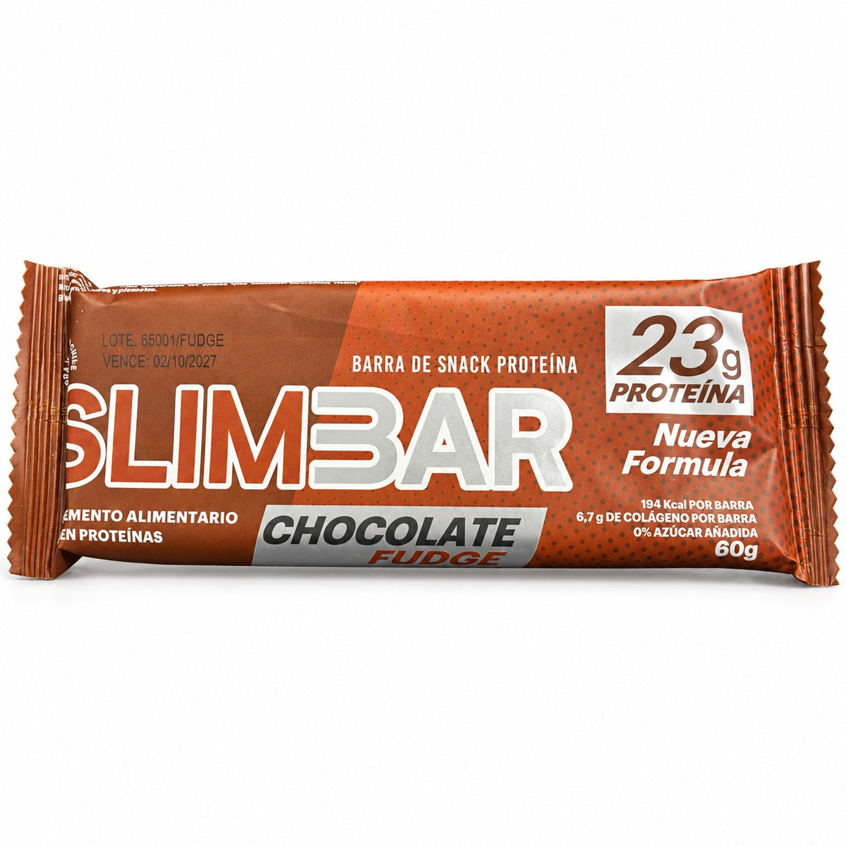 Barritas Slimbar Chocolate Fudge 60gr - 12 unidades