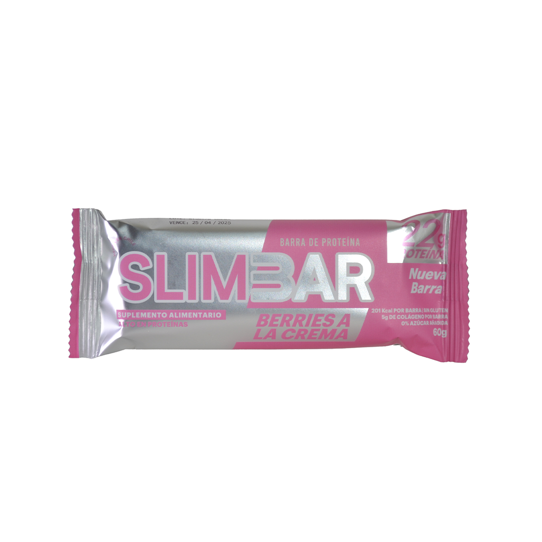 Barritas Slimbar Berries a la crema 60gr - 12 unidades