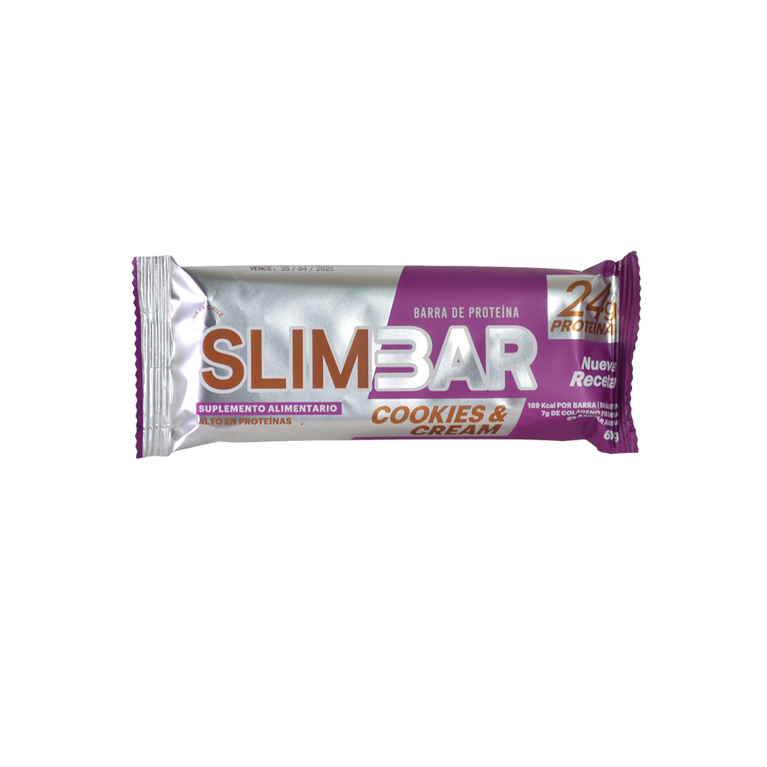 Barritas Slimbar Cookies & Cream 60gr - 12 unidades