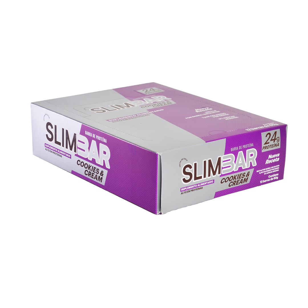 Barritas Slimbar Cookies & Cream 60gr - 12 unidades