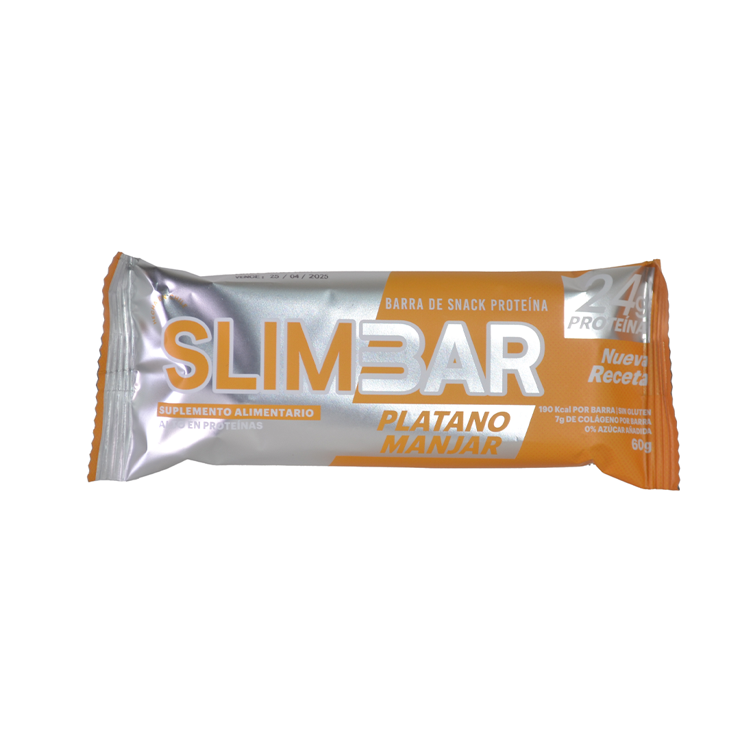 Barritas Slimbar Plátano Manjar 60gr - 12 unidades