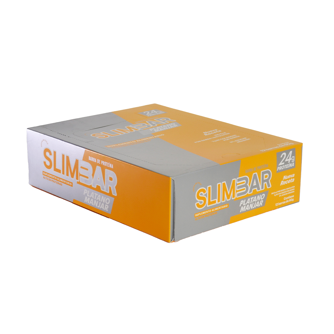 Barritas Slimbar Plátano Manjar 60gr - 12 unidades