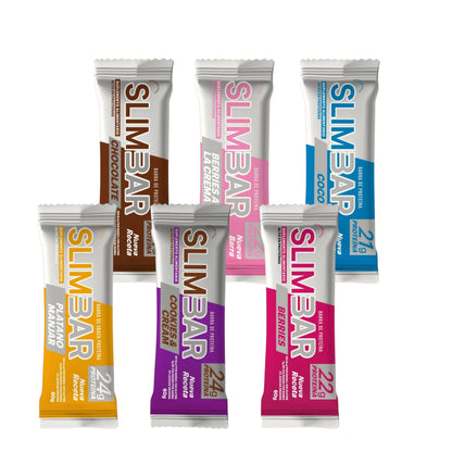 PACK BARRAS DE PROTEINAS SLIMBAR 60GR C/U - 6 SABORES